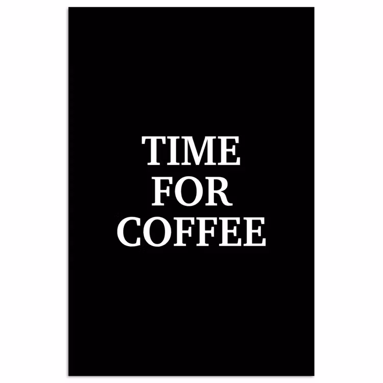 Quotes - Letters - Koffie - Zwart poster papier klein -3d