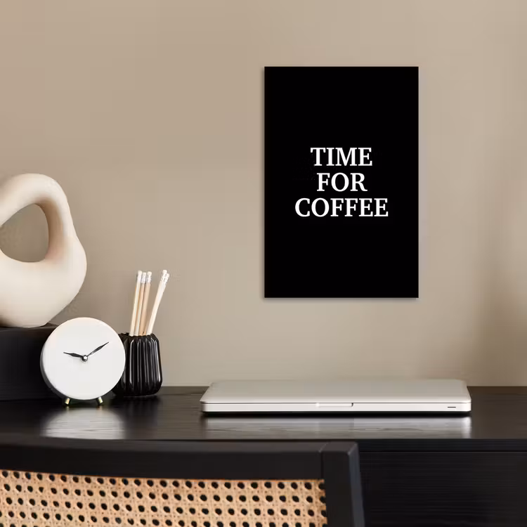 Quotes - Letters - Koffie - Zwart poster papier klein -sfeer1