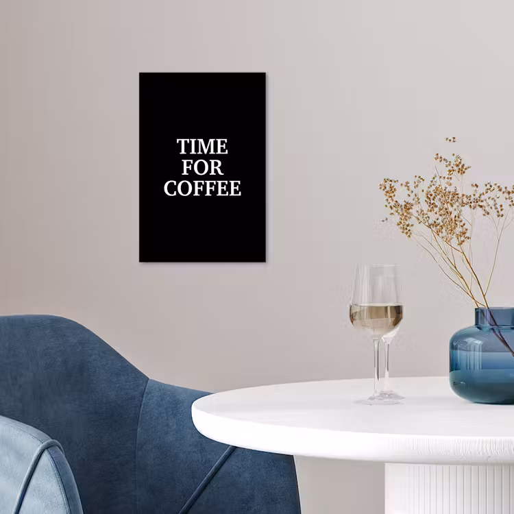 Quotes - Letters - Koffie - Zwart poster papier klein -sfeer3