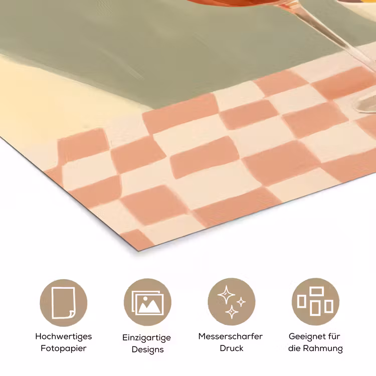 Citroenen - Glas - Tafelkleed - Geblokt poster papier klein -tcloseup_DE