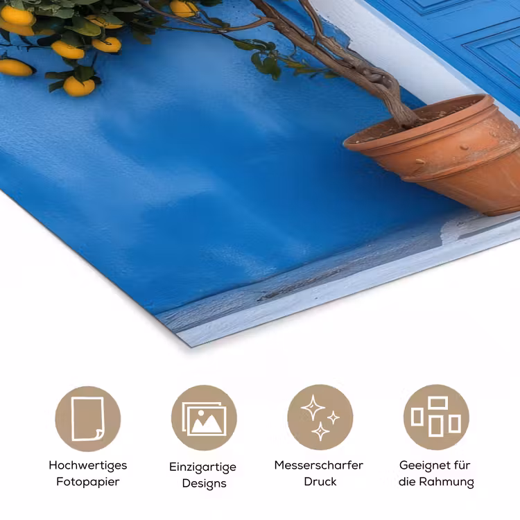 Citroenbomen - Geel - Deur - Potten poster papier klein -tcloseup_DE