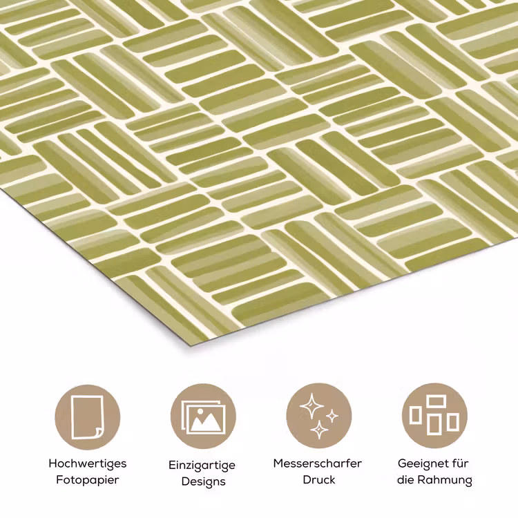 Vlecht - Patroon - Groen poster papier klein 62 -tcloseup_DE
