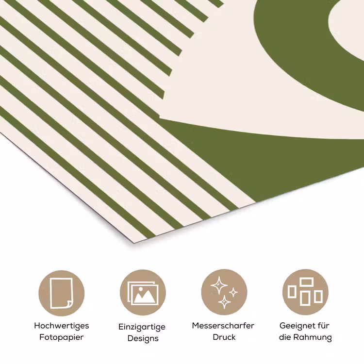 Abstract - Oog - Strepen - Modern - Groen poster papier klein -tcloseup_DE
