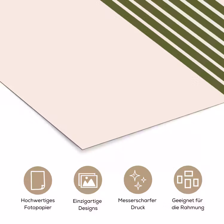 Abstract - Bogen - Modern - Groen - Kunst poster papier klein -tcloseup_DE