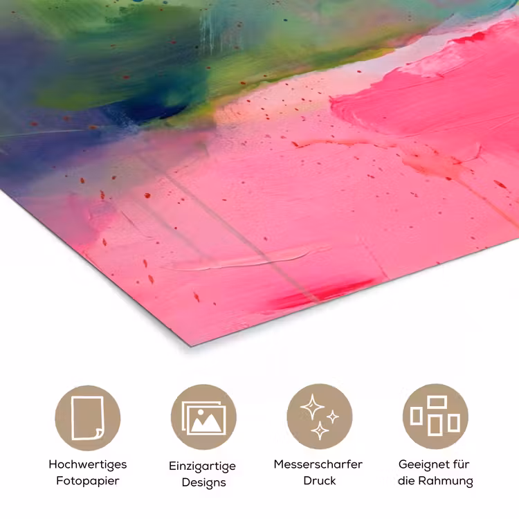 Abstract - Kleuren - Modern - Groen - Roze poster papier klein -tcloseup_DE