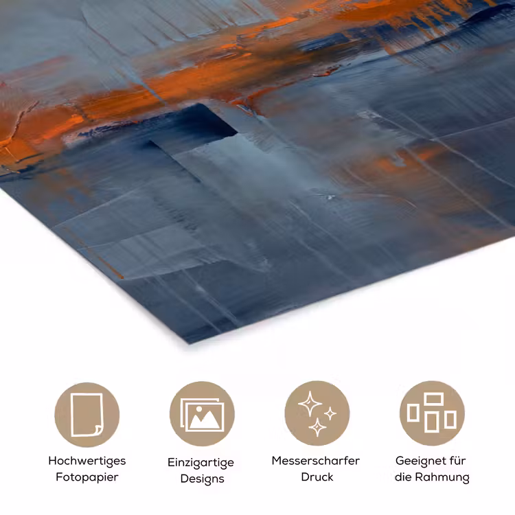 Abstract - Kleuren - Modern - Oranje - Grijs poster papier klein -tcloseup_DE