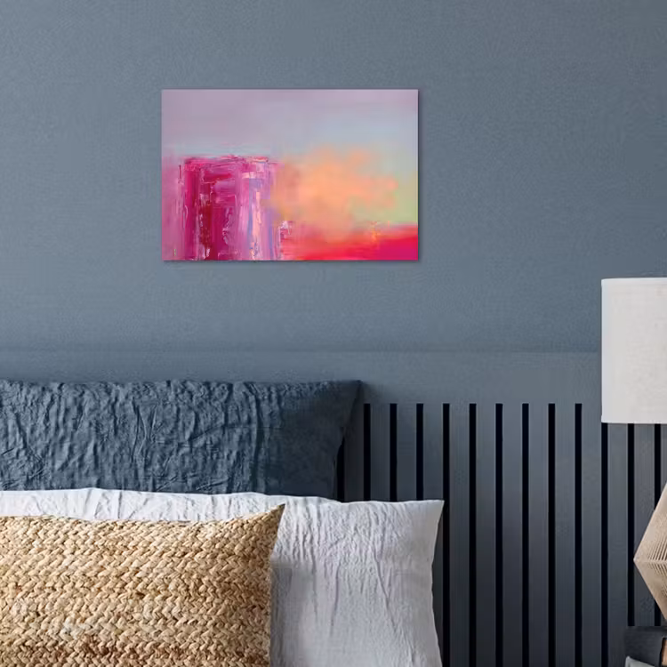 Abstract - Kleuren - Modern - Roze poster papier klein -sfeer2