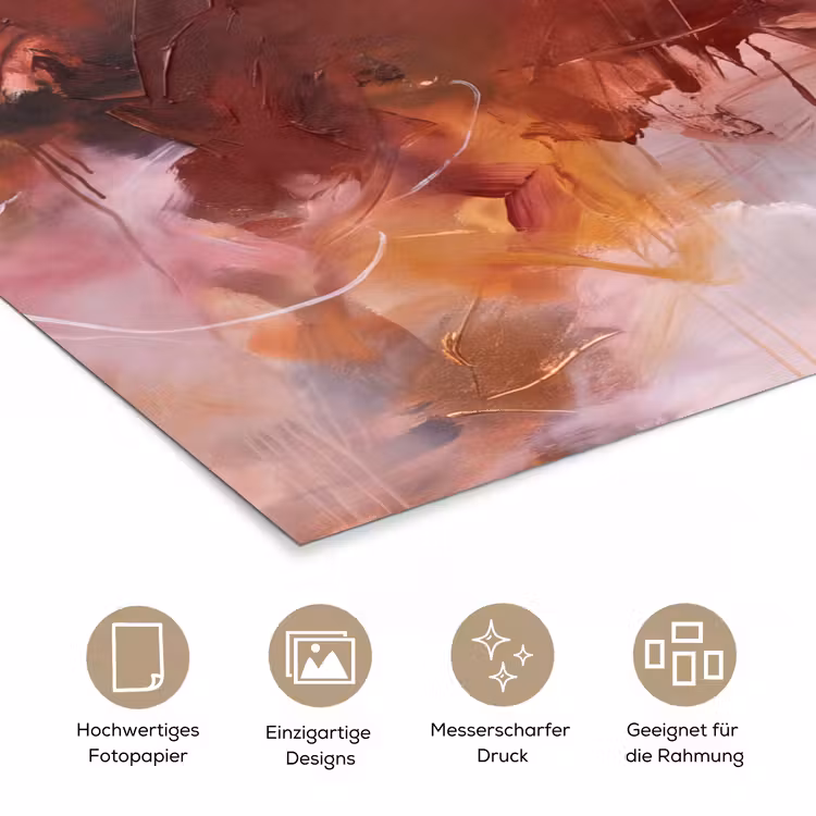 Abstract - Kleurrijk - Kunst - Modern - Roze-Rood poster papier klein -tcloseup_DE