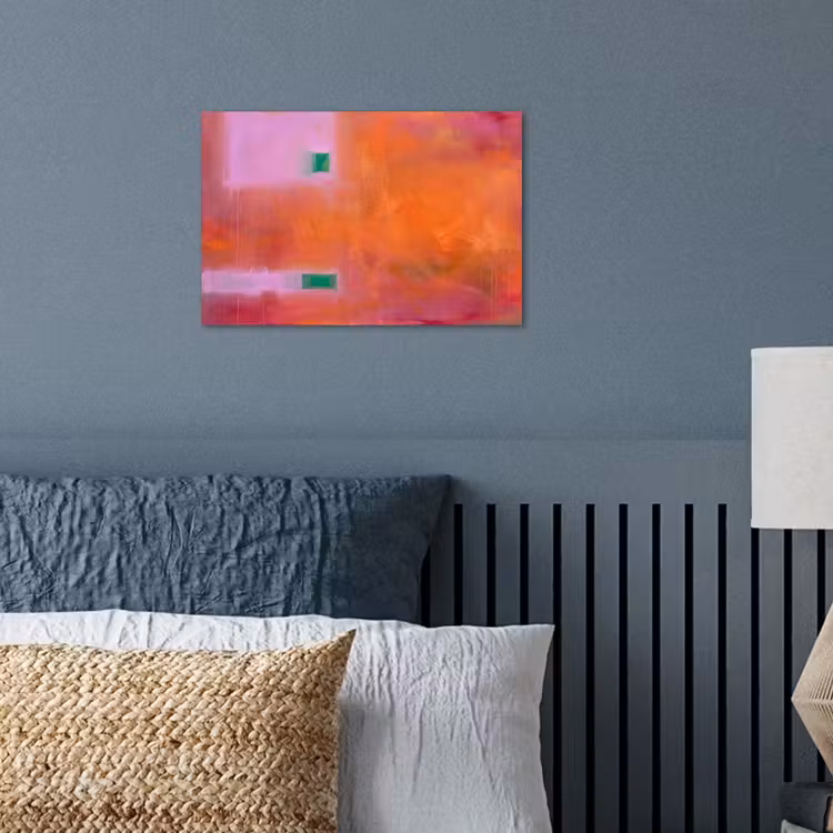 Abstract - Vlakken - Kunst - Modern - Oranje poster papier klein -sfeer2
