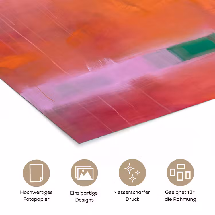 Abstract - Vlakken - Kunst - Modern - Oranje poster papier klein -tcloseup_DE