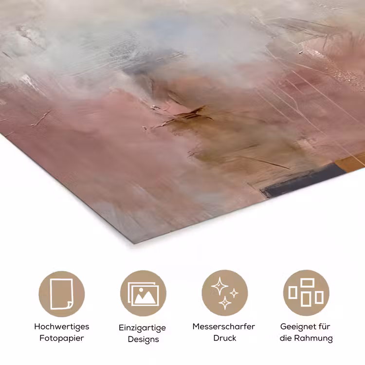 Abstract - Vloeiend - Kunst - Modern - Beige poster papier klein -tcloseup_DE