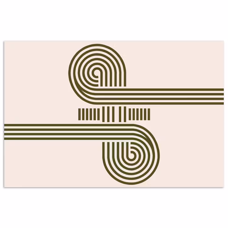 Abstract - Vormen - Modern - Groen poster papier klein -3d