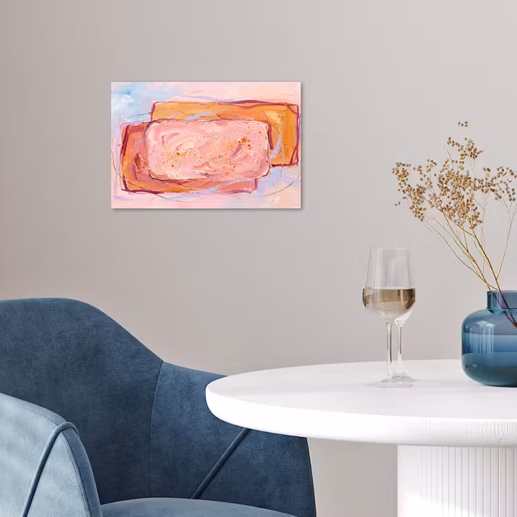 Abstract - Vormen - Modern - Roze poster papier klein -sfeer3