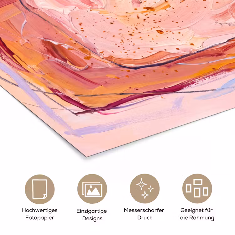 Abstract - Vormen - Modern - Roze poster papier klein -tcloseup_DE