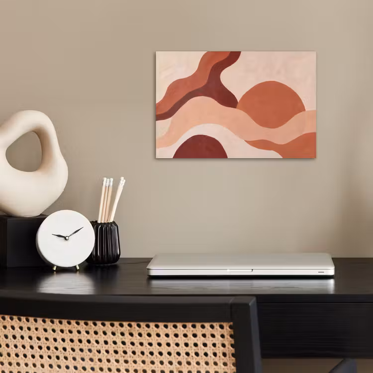 Abstract - Vormen - Organisch - Aardetinten - Modern poster papier klein -sfeer1