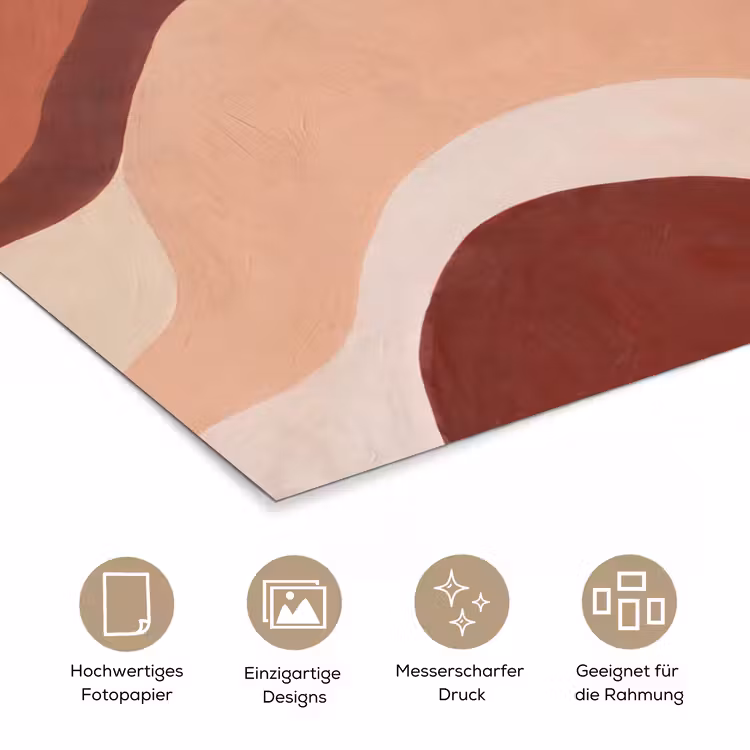 Abstract - Vormen - Organisch - Aardetinten - Modern poster papier klein -tcloseup_DE
