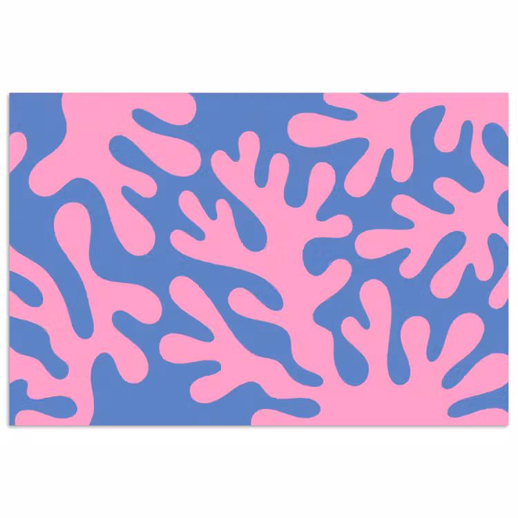 Abstract - Vormen - Roze - Blauw poster papier klein -3d