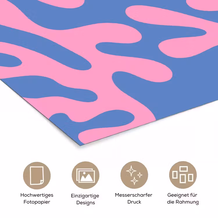 Abstract - Vormen - Roze - Blauw poster papier klein -tcloseup_DE