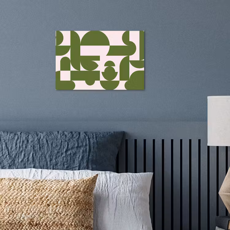 Abstract - Geometrie - Modern - Groen - Wit poster papier klein -sfeer2