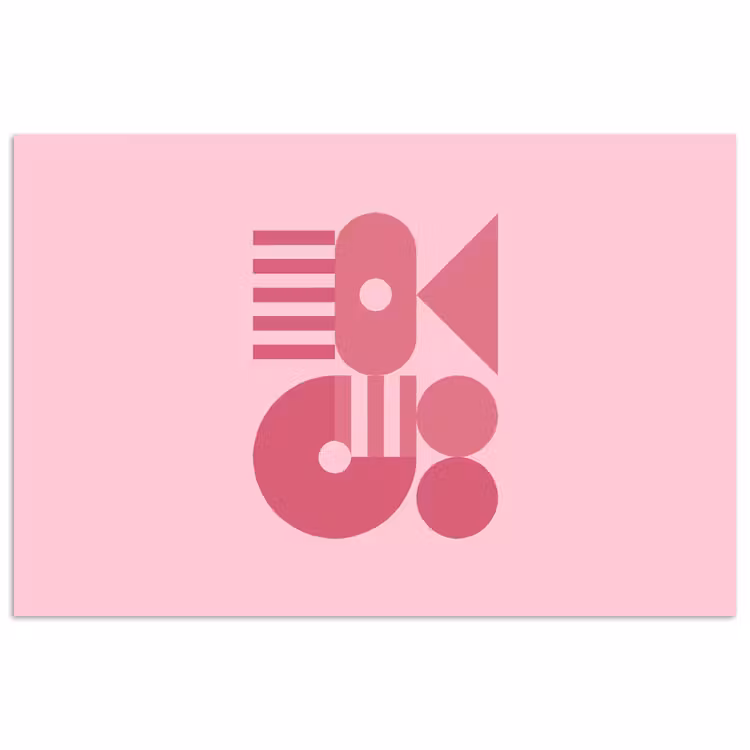 Abstract - Geometrisch - Vormen - Roze poster papier klein -3d
