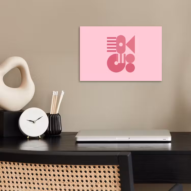 Abstract - Geometrisch - Vormen - Roze poster papier klein -sfeer1