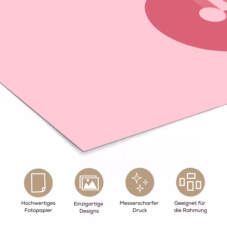 Abstract - Geometrisch - Vormen - Roze poster papier klein -tcloseup_DE