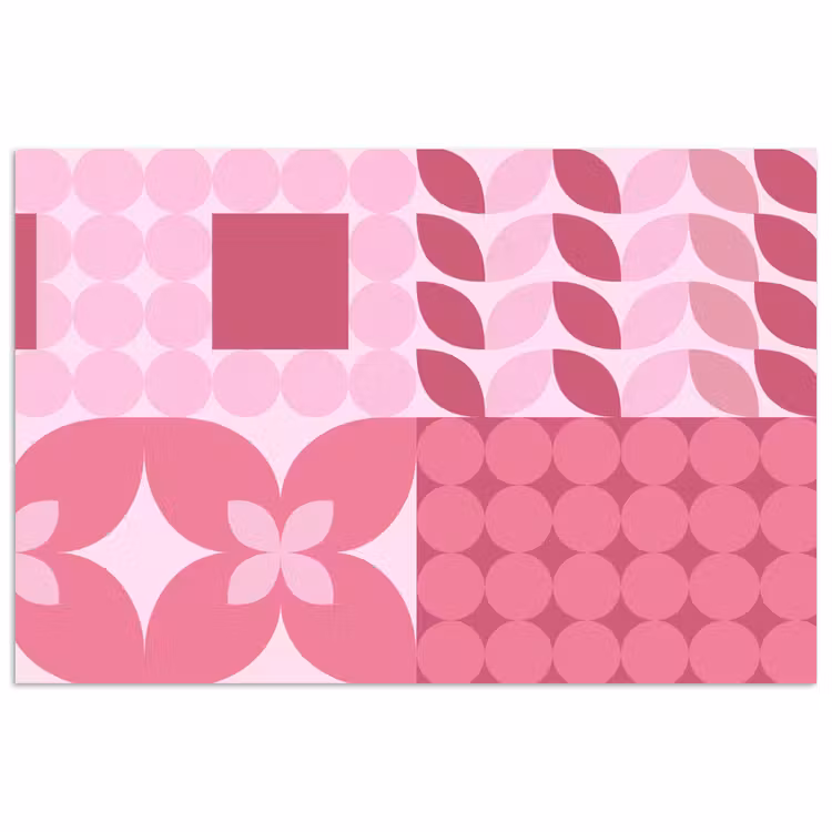 Abstract - Geometrisch - Patroon - Modern - Roze poster papier klein -3d