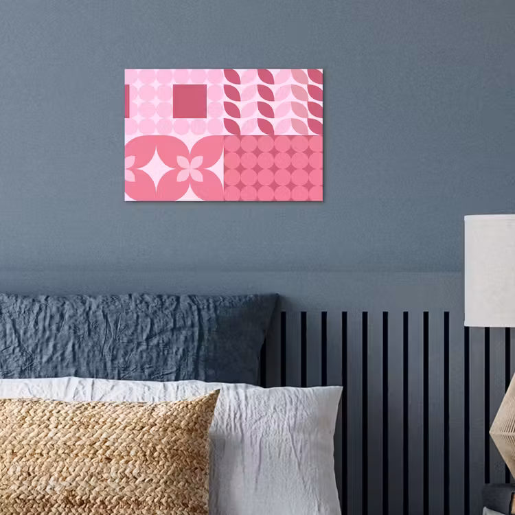 Abstract - Geometrisch - Patroon - Modern - Roze poster papier klein -sfeer2