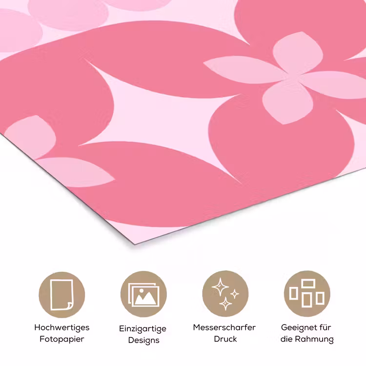 Abstract - Geometrisch - Patroon - Modern - Roze poster papier klein -tcloseup_DE