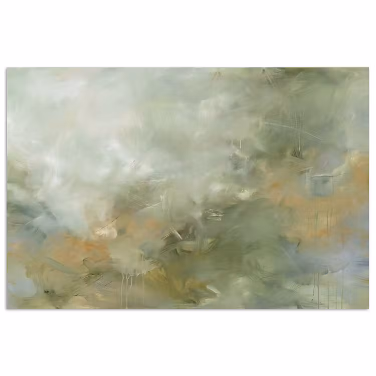 Abstract - Groen - Beige - Modern - Kunst poster papier klein -3d