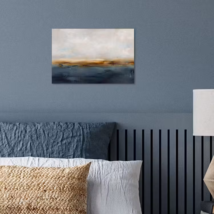 Abstract - Horizon - Water - Modern - Beige poster papier klein -sfeer2