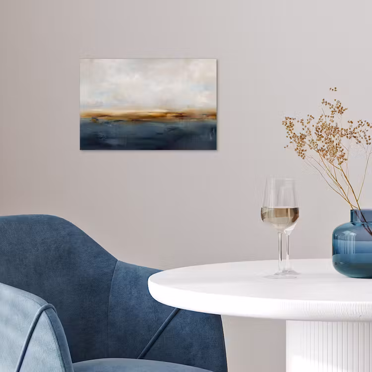 Abstract - Horizon - Water - Modern - Beige poster papier klein -sfeer3