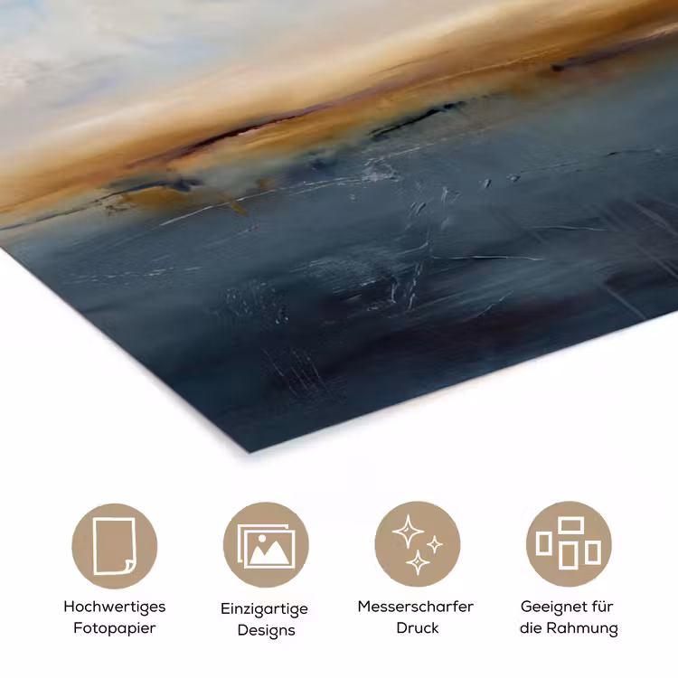 Abstract - Horizon - Water - Modern - Beige poster papier klein -tcloseup_DE
