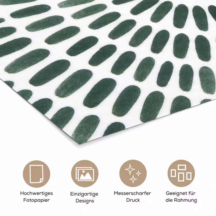 Abstract - Cirkel - Patroon - Modern - Groen poster papier klein -tcloseup_DE