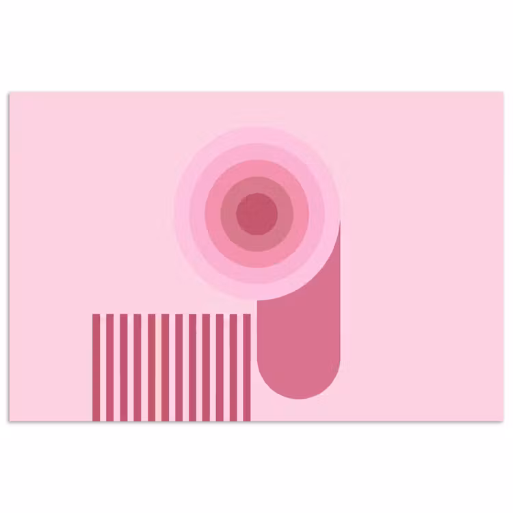 Abstract - Cirkels - Strepen - Modern - Roze poster papier klein -3d