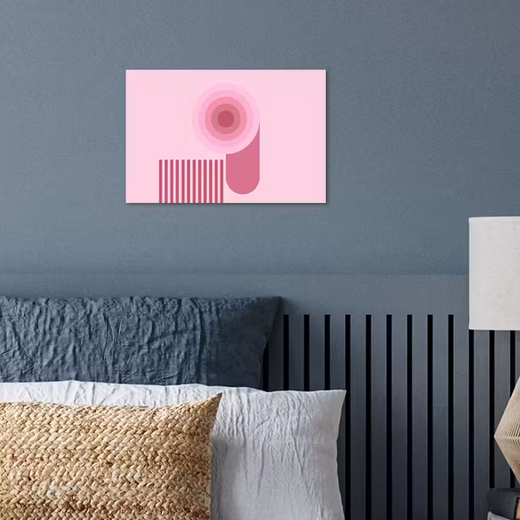 Abstract - Cirkels - Strepen - Modern - Roze poster papier klein -sfeer2