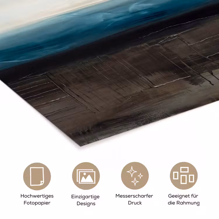 Abstract - Landschap - Horizon - Blauw - Modern poster papier klein -tcloseup_DE