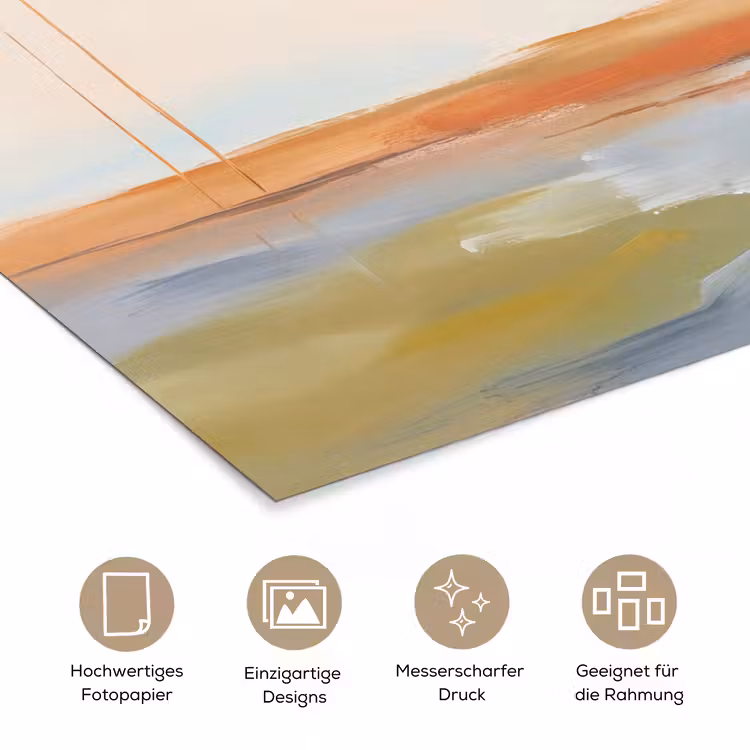 Abstract - Landschap - Horizon - Modern - Kleurrijk poster papier klein -tcloseup_DE