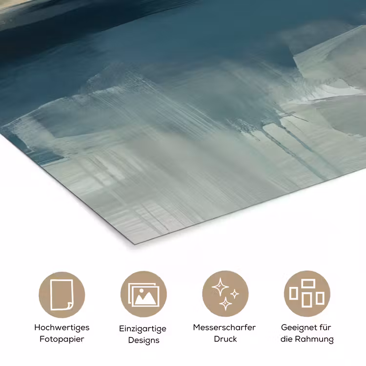 Abstract - Landschap - Kunst - Modern - Groen - Blauw poster papier klein -tcloseup_DE