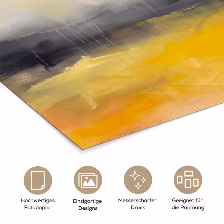 Abstract - Landschap - Modern - Geel poster papier klein -tcloseup_DE