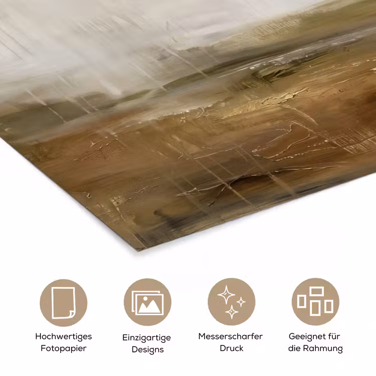 Abstract - Landschap - Natuur - Beige - Bruin poster papier klein -tcloseup_DE
