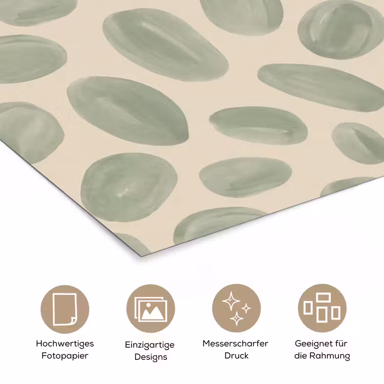 Abstract - Patroon - Organisch - Groen - Modern poster papier klein -tcloseup_DE