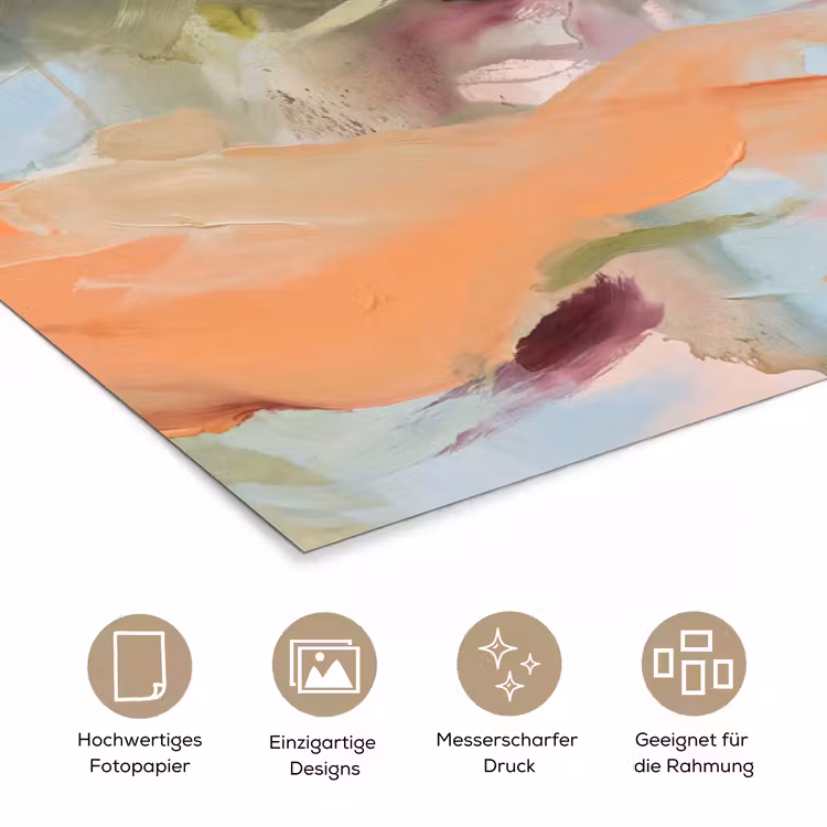 Abstract - Borstelstreken - Kunst - Modern - Pastel poster papier klein -tcloseup_DE
