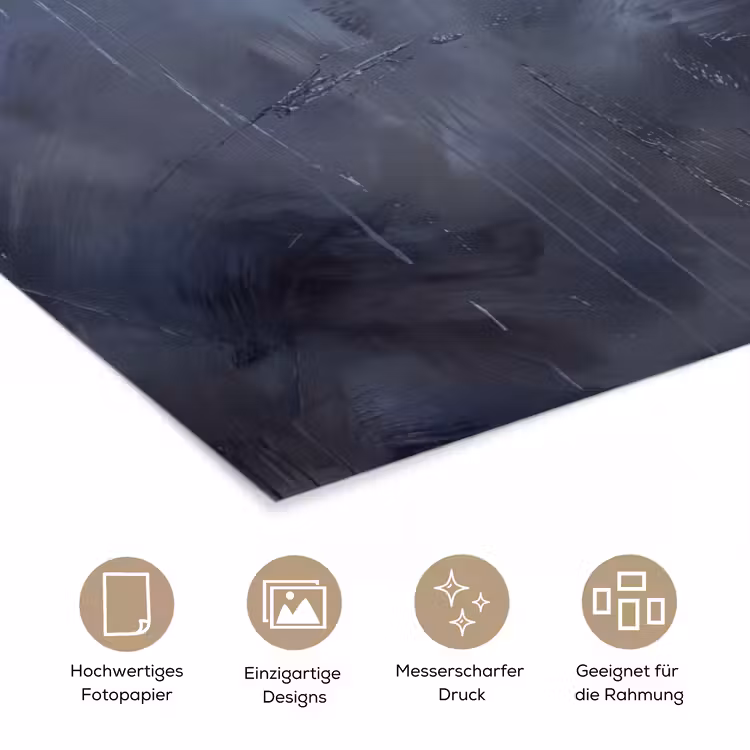 Abstract - Kwaststreken - Modern - Kunst - Grijs poster papier klein -tcloseup_DE