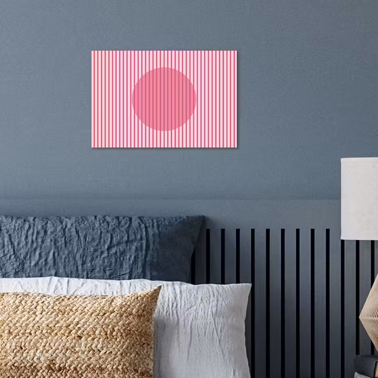 Abstract - Strepen - Ovaal - Roze - Modern poster papier klein -sfeer2