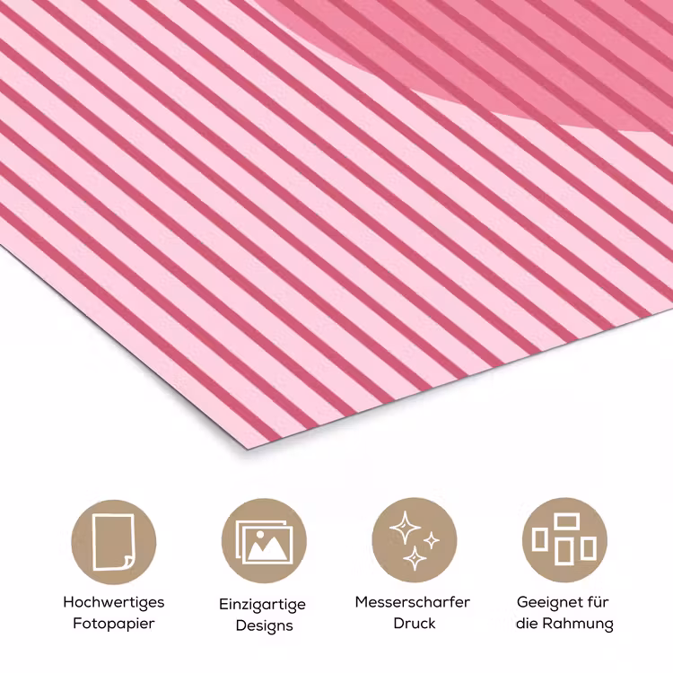 Abstract - Strepen - Ovaal - Roze - Modern poster papier klein -tcloseup_DE