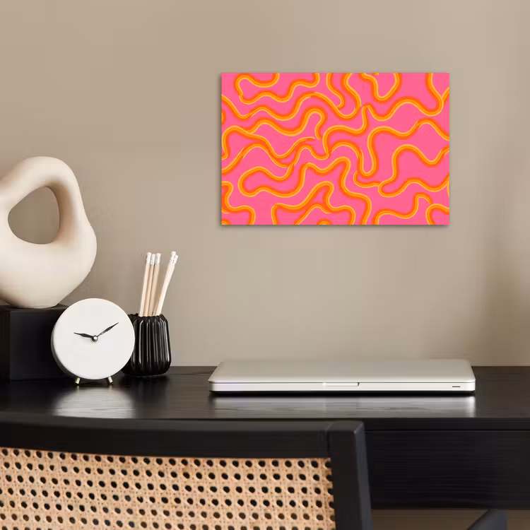 Abstract - Golvende lijnen - Modern - Kleurrijk poster papier klein -sfeer1