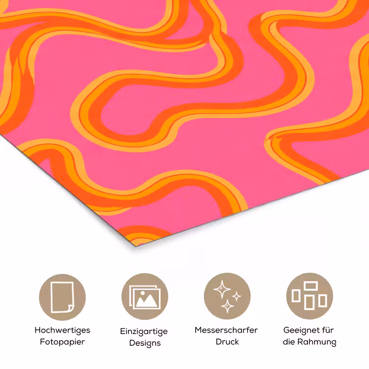 Abstract - Golvende lijnen - Modern - Kleurrijk poster papier klein -tcloseup_DE