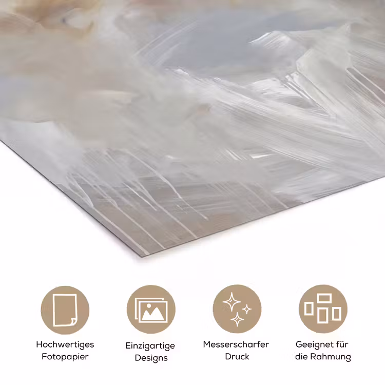 Abstract - Wolken - Sfeer - Modern - Beige poster papier klein -tcloseup_DE