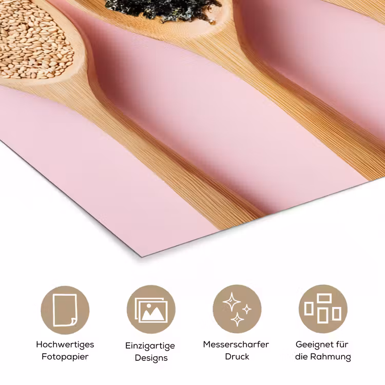 Ingrediënten - Lepels - Hout - Roze poster papier klein -tcloseup_DE